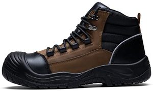 lot 82356 image: Jousen Mens Industrial & Construction Boots Work Boots 6 Composite Toe Slip & Impact Resistance Leather Safety Work Boots For Men(Amy8130 Darkbrown 11.5)