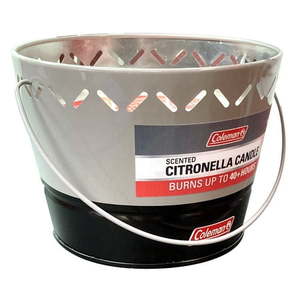 lot 1678 image: Coleman Triple Wick Citronella Candle 20oz 2-Tone Bucket GrayBlack