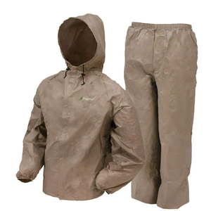 lot 2411 image: Frogg Toggs Men s Ultra Lite Rain Suit Khaki Size MDLG