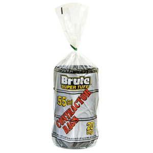 lot 2419 image: Brute Super Tuff Contractor Trash Bags 55 Gallon 20 Bags
