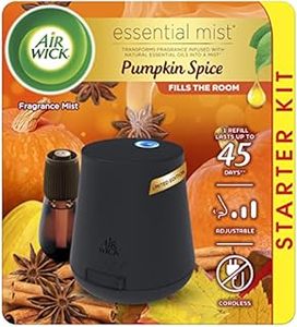 lot 3643 image: Air Wick Essential Mist Starter Kit (Diffuser  Refill) Pumpkin Spice Fall Scent Essential Oils Diffuser Air Freshener