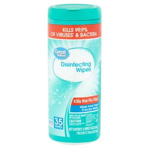 lot 3645 image: Great Value Fresh Scent Disinfecting Wipes, 35 Count 2 Pack