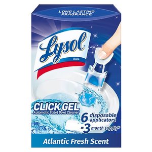 lot 3664 image: Lysol Click Gel Automatic Toilet Bowl Cleaner 6ct Atlantic Fresh Scent