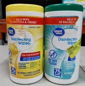 lot 3665 image: Great Value Disinfecting Wipes 75 Count 2 Pack