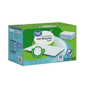lot 3666 image: Great Value Wet Mopping Cloth Refills 38 Count