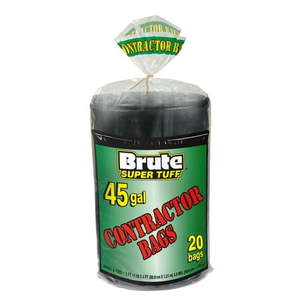 lot 3675 image: Brute Super Tuff Contractor Trash Bags 45 Gallon 20 Bags