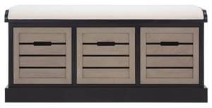 lot 1671 image: BCH5700E Briar 3 Drawer & Cush Storage Bench, Black Frame & Greige Drawers