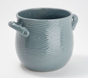 lot 1634 image: Temp-tations Woodland Supersize Store &amp More Utensil Crock, Taupe-Retail - $31.00&nbsp