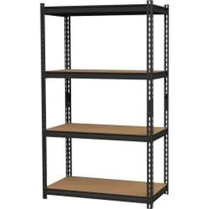 lot 2395 image: Iron Horse 2300 Riveted Steel Shelving 4-Shelf Unit 18D x 36W x 60H Black