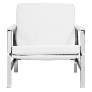 lot 3603 image: Studio Designs Home Atlas Modern Blended Leather Arm Chair - White- Retail $258.99