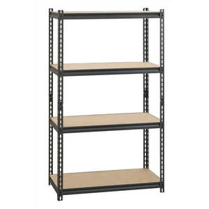 lot 5031 image: Iron Horse 2300 Riveted Steel Shelving 4-Shelf Unit 18D x 36W x 60H Black