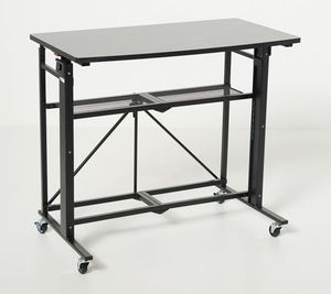 lot 1675 image: Pop-It Collapsible and Adjustable Sit or Stand Desk, Black-Retail - $288.75&nbsp