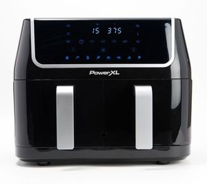 lot 3635 image: PowerXL 10qt 8-in-1 1700W Dual Basket Air Fryer