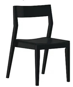 lot 1648 image: Plank and Beam Modern Solid Wood Dining Chair - Set of 2 - Black
