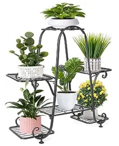 lot 5034 image: 6 Tier Metal Flower Pot Plant Stand