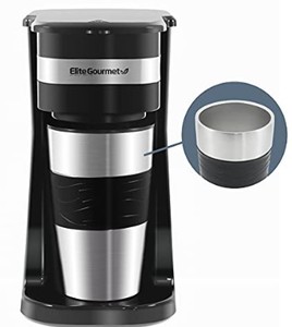 lot 2403 image: Cooks Essentials Single Serve Coffee Maker And Tumbler, Black