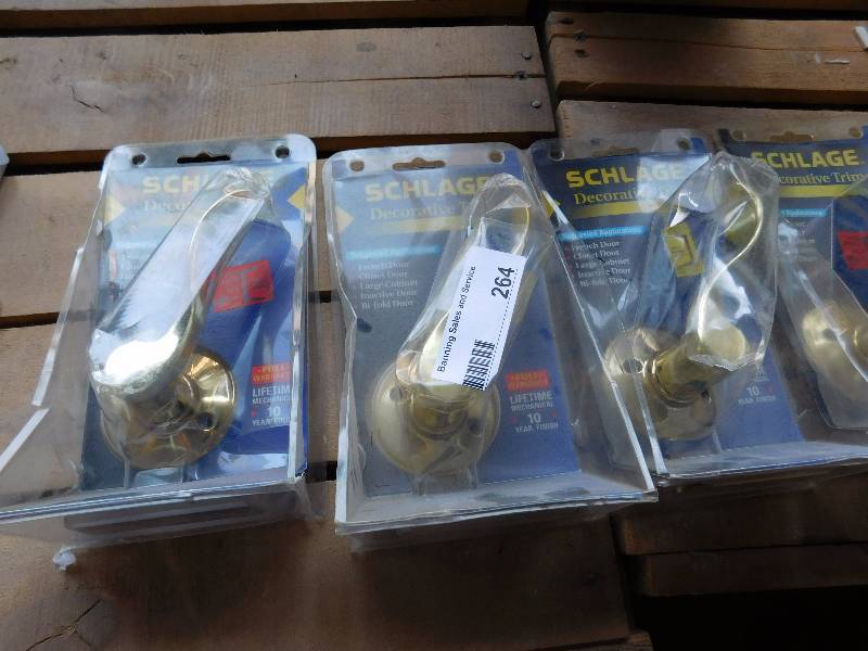 lot 264 image: Lot of 5 In Box Schlage Decorative Trim Handle