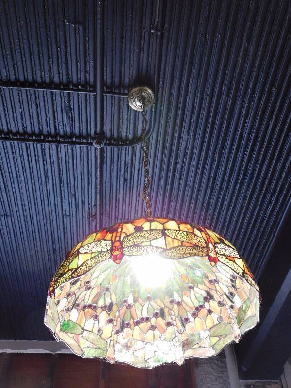 lot 253 image: Hanging Stained Glass Light
