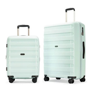 lot 1014 image: Ginza Travel 2 Piece Luggage Set Expandable PP Hard Shell luggage Set Double Spinner Wheels Suitcase,Azure Water