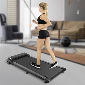 lot 1019 image: 2 in 1 Electric Treadmill Under Desk Portable Treadmill with LED Display Remote Control Walking Jogging for Home Office