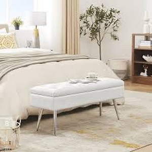 lot 1058 image: Gitrah Storage Bench Modern Entryway Bench End of Bed Ottoman