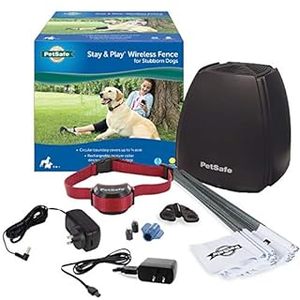 lot 1062 image: PetSafe Stay & Play Wireless Fence for Stubborn Dogs 5 lbs. and Up Covers 34-Acre Yard