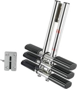 lot 1028 image: DasMarine Heavy Duty 3 Step Ladder for Boats Marine Sports Divers, 316 Stainless Steel Dual Vertical Telescoping Tube with 2.5 Inch Transom Mount Extension Wedge (3 Step Ladder)