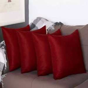lot 1088 image: Utopia Bedding Set of Four Red 18x18 Throw Pillows - Stock Photo Approximate