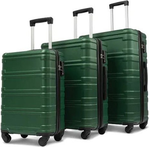 lot 1108 image: 3 Pcs Luggage Set Expandable Hardside Lightweight Spinner Suitcase with TSA Lock (Green)