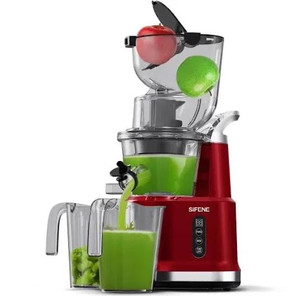 lot 1115 image: SiFENE Cold Press Juicer Machines with 83mm Big Mouth, Whole Slow Masticating Juicer, Juice Extractor Maker Squeezer for Fruits and Vegetables, BPA-Free, Easy to Clean, Red
