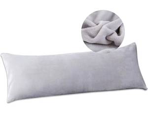 lot 1132 image: Body Pillows for Adults with Pillowcase- Stripe Full Body Pillow with Velvet Pillow Cover- Premium Long Pillows for Sleeping - Down Alternative Bed Pillow,Light Gray, 20x 54