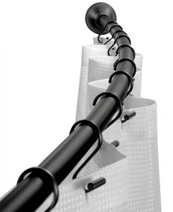 lot 1138 image: Interdesign Curved Matte Black Shower Curtain Rod 41-72 Bedding