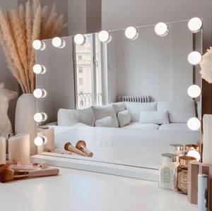 lot 1144 image: Kottova Vanity Mirror with Lights,Makeup Mirror with Lights, Hollywood Lighted Mirror with 15 Dimmable LED Bulbs,3 Colors Modes,Touch Control,USB Charging Port,Metal Frame,White