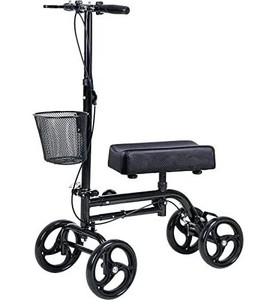 lot 1165 image: WINLOVE BLACK STEERABLE KNEE WALKER ROLLATOR