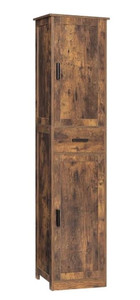 lot 1186 image: usikey 67 Tall Storage Cabinet with 2 Doors & 1 Drawer, Freestanding Bathroom Cabinet with Adjustable Shelves, Narrow Tall Linen Tower Cabinet for Bathroom, Living Room, Bedroom, Rustic Brown