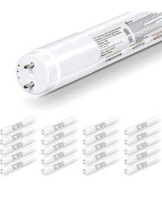lot 1197 image: hykolity 20 Pack 4FT LED T8 Hybrid Type AB Light Tube, 18W, Plug & Play or Ballast Bypass, Single-Ended OR Double-Ended, 5000K, 2400lm, Frosted Cover, T8 T10 T12 for G13, 120-277V, UL Listed