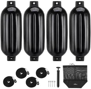 lot 1173 image: Affordura Boat Fender 4 Pack Boat Bumpers Fenders with 4 Ropes, Boat Bumpers for Pontoon Boat Fenders Inflatable