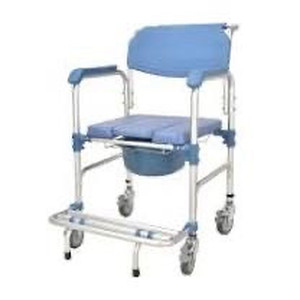 lot 1184 image: WANGMUXIA 4-in-1 Bedside Toilet Chair, Rolling Shower Chair, Accessible Transport Toilet Chair, Elderly and Disabled Shower Chair