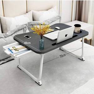 lot 1205 image: XXL Bed Table, Extra Large Portable Lap Desk with Cup Holder, Foldable Desk for Bed with Storage Drawer, Ergonomic Standing Lap Table Tray for Student Adult in Sofa(