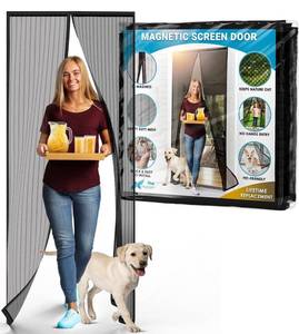 lot 1209 image: Magnetic Screen Door, Self-Closing, Pet Friendly Walk Through Door Screen Magnetic Closure (38x82) - The Original Mesh Magnetic Screen Door for Sliding Door Keeps Bugs Out - Flux Phenom