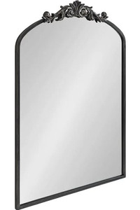lot 1230 image: Traditional Arch Mirror, 24 x 36, Antique Black, Baroque Inspired Wall Decor retail$200