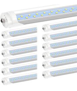 lot 1216 image: JESLED 8FT LED Bulbs, Single Pin Fa8 Base, 50W (130W Equiv.), 5000K Daylight, 6000LM, 8 Foot T8 T10 T12 LED Tube Lights, 96 LED Replacement for Fluorescent Light, ETL Listed, Ballast Bypass, 12 Pack