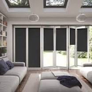 lot 1238 image: CHUZHONG Blackout Roller Window Shades for Home,Roller Blinds for Windows,Roll Up and Pull Down Shades for Indoor Outdoor Window,Black,79 W x 79 H