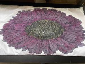 lot 1265 image: Microfiber King Comforter and Two Shams with Flower Print