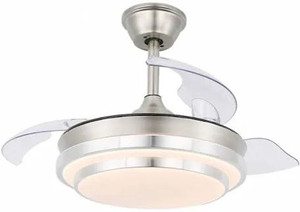 lot 1266 image: Bella Depot Retractable Ceiling Fan with Lights and Remote, 36 Light