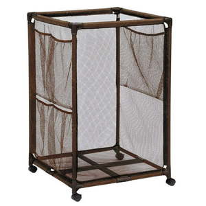 lot 1270 image: Essentially Yours Rolling Pool Storage Organizer Bin Brown