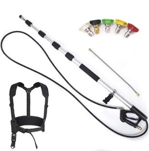 lot 1275 image: LOVHO 4000 psi Commercial Grade Telescoping Spray Wand for Pressure Washers With Belt (BLACK)