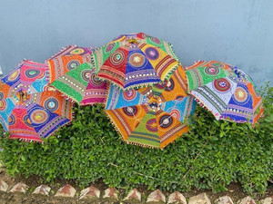 lot 1280 image: Lot of Four Indian Umbrellas, Parasols - Stock Photo Approximate