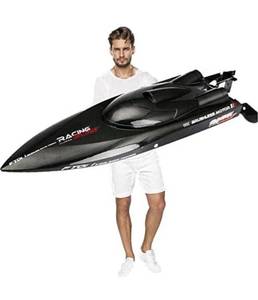 lot 1294 image: SOWOFA Laggest RC Speed Boat 2.4G 4WD 55KMH Remote Control Brushless Watercraft for Hobbies Adult Favor 25.5Inches Feilun FT011