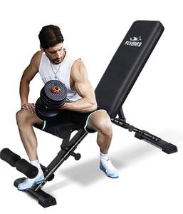 lot 1295 image: FLYBIRD Weight Bench, Adjustable Strength Training Bench for Full Body Workout with Fast Folding